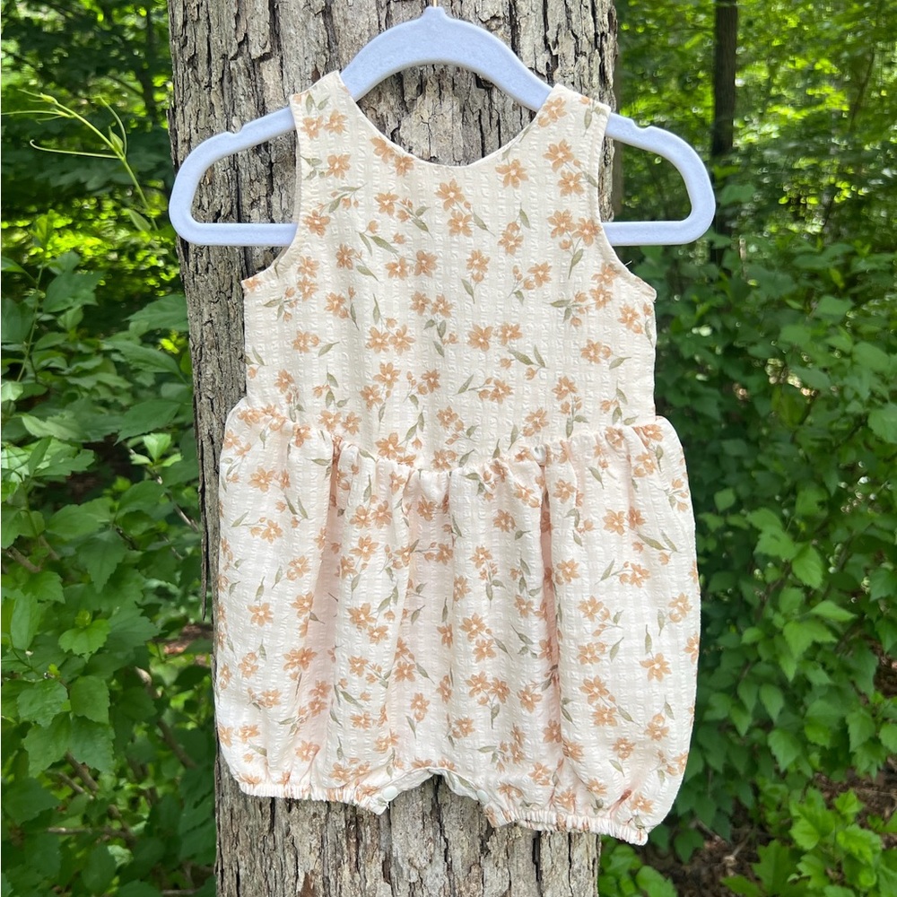 NWOT Baby Girls Cream Romper with yellow florals
